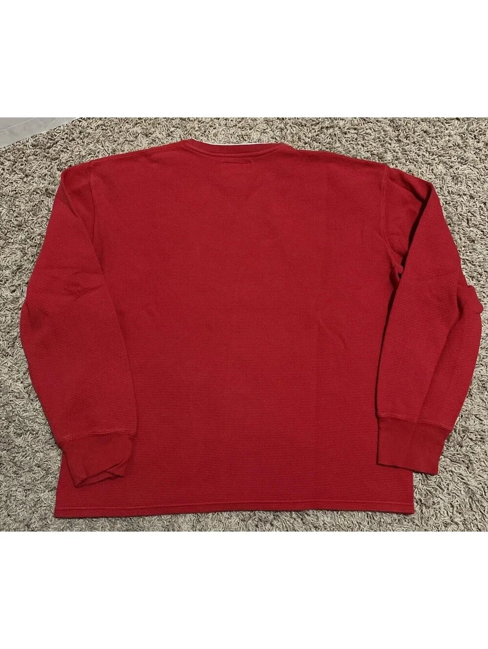 Polo Ralph Lauren Men's Polo Shirt Large? Red Long Sleeve Mesh/Thermal